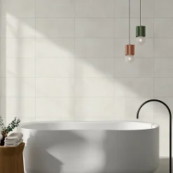 Alaplana Faïence murale en terre cuite effet béton blanc mat L.60 x l.30 cm x ép.8,5 mm, Taris