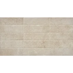 Alaplana Faïence murale en terre cuite effet pierre décor beige mat L.60 x l.30 cm x ép.8,5 mm, Nor