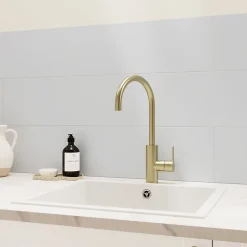 GoodHome Faïence murale gris clair satiné L.60 x l.20 cm x ép.8,3 mm, Plain