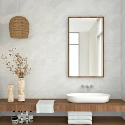 Faïence murale gris effet marbre brillant L.90 x l.30 cm x ép.10,5 mm, Balmoral-Baldocer Discount