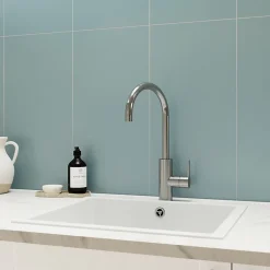 Faïence murale intérieur bleu satiné L.60 x l.30 cm x ép.7 mm, Colville-GoodHome Sale