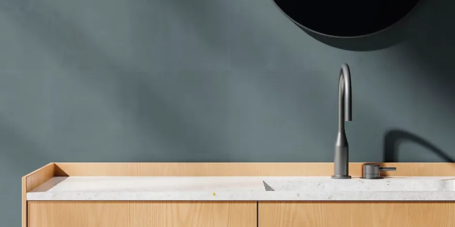 Mykonos Faïence murale intérieur bleu mat L.75 x l.25 cm x ép.9 mm, Terre