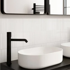 GoodHome Faïence murale intérieur blanc brillant à motif L.60 x l.30 cm x ép.7 mm, Colville