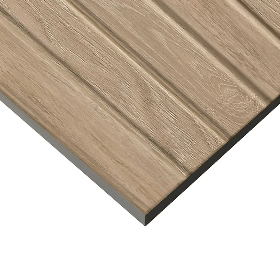 Faïence murale intérieur effet bois mat décor lamelles L.90 x l.30 cm x ép.10,8 mm, Bois 3D