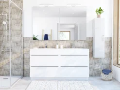 Faïence murale intérieur effet béton gris mat L.75 x l.25 cm x ép.6,65 mm, Anduin- Hot