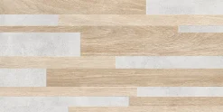 Faïence murale intérieur effet bois et béton L.60 x l.30 cm x ép.8,2 mm, Tendance