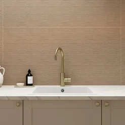 Faïence murale intérieur grès émaillé effet bois brut beige L.12 x l.6 cm x ép.8,2 mm, Taka-GoodHome Online