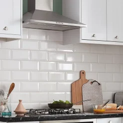 Faïence murale intérieur métro blanc L.15 x l.7,5 cm x ép.7,2 mm