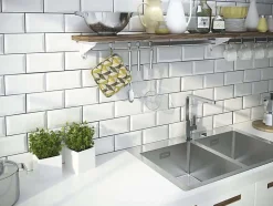 Faïence murale intérieur métro blanc L.15 x l.7,5 cm x ép.7,2 mm