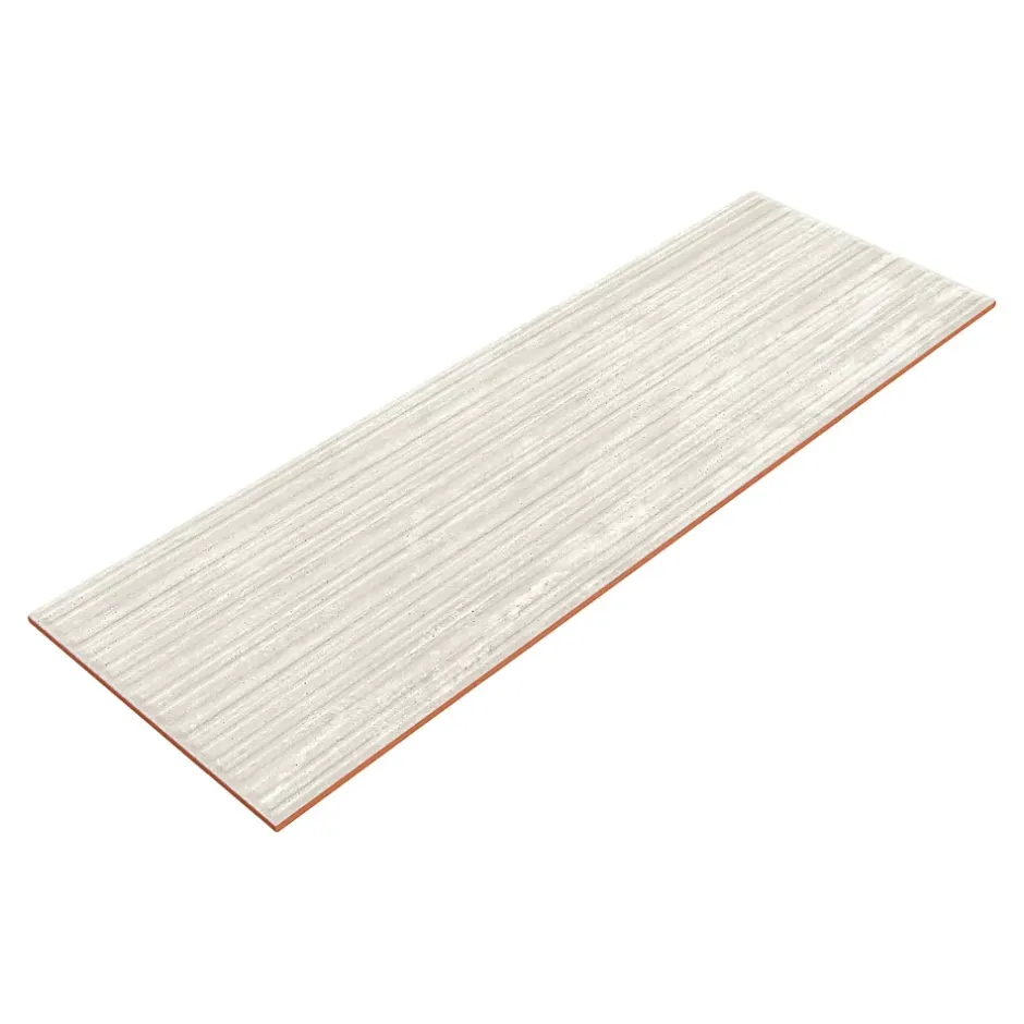 Faïence murale ivoire mat décor fines cannelures L.60 x l.20 cm x ép.9,4 mm, Soft Travertin-GoodHome Discount