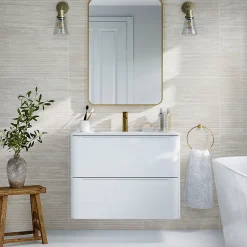 Faïence murale ivoire mat décor fines cannelures L.60 x l.20 cm x ép.9,4 mm, Soft Travertin-GoodHome Discount