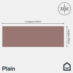 GoodHome Faïence murale rouge L.60 x l.20 cm x ép.8,3 mm, Plain