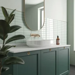 Faïence murale uni vert brillant L.20 x l.5 cm x ép.8 mm, Halo-Equipe Ceramica New