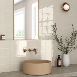 Faïence murale unie beige brillant L.10 x l.10 cm x ép.8 mm, Twist-Equipe Ceramica Hot