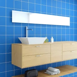 Faïence murale unie bleu saphir satin L.20 x l.20 cm, Monocolor- Clearance