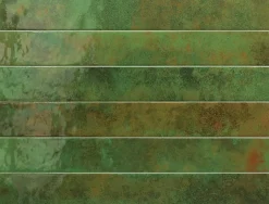 Faïence murale unie vert brillant L.40 x l.5 cm x ép.8 mm, Java-Equipe Ceramica Hot