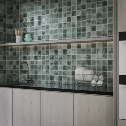 Faïence murale vert brillant L.60 x l.31,6 cm x ép.9 mm, Soul-Ecoceramic Outlet