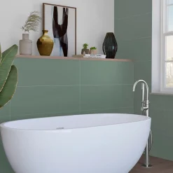 Etile Faïence murale vert mat L.90 x l.30 cm x ép.10,5 mm, Aspen