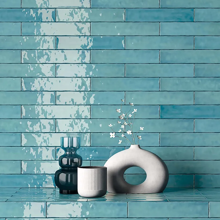 Bestile Faïence Saona Vert brillant - brillant 25 x 5cm ( vendu par boite de 0,75 m² )