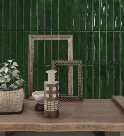 Bestile Faïence Saona Vert brillant - brillant 25 x 5cm ( vendu par boite de 0,75 m² )