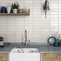 Gioia Materia Faience Effet Zellige Blanc MALLORCA 6,5x20cm White - Les Carreaux de Jean