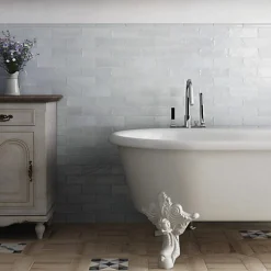 Gioia Materia Faience Effet Zellige Bleu Clair MALLORCA 6,5x20cm Blue - Les Carreaux de Jean