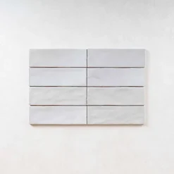 Gioia Materia Faience Effet Zellige Bleu Clair MALLORCA 6,5x20cm Blue - Les Carreaux de Jean