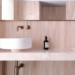 Faience Effet Zellige Rose MASSIMO Pink Sand 5x40cm - Les Carreaux de Jean-Les Carreaux De Jean  Best