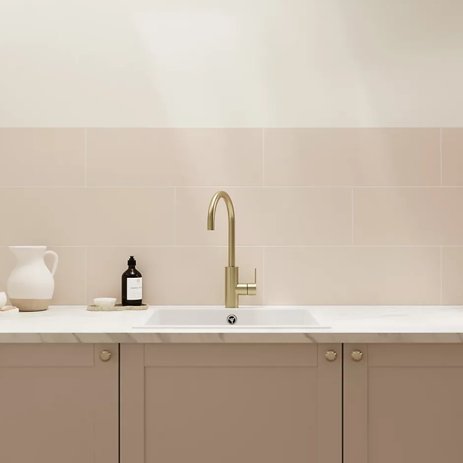 GoodHome Faience murale sable satiné L.60 x l.20 cm x ép.8,3 mm, Plain