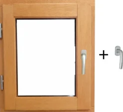 Gd Menuiseries Fenetre Bois 1 Vantail H45 X L40 Côte Tableau Tirant Gauche, Poignee (ref 010220f9)