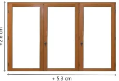 Fenetre Bois 3 Vantaux H125 X L180 Côte Tableau, Poignee (ref 010220f9)-Gd Menuiseries Discount