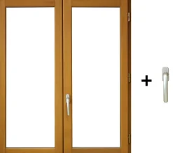 Gd Menuiseries Fenetre Bois 2 Vantaux H115 X L120 Côte Tableau, Poignee (ref 010220f9)