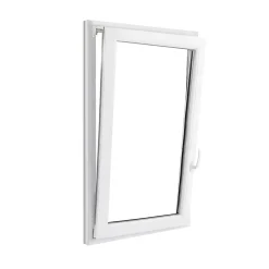 GoodHome Fenêtre 1 vantail oscillo-battante, tirant gauche double vitrage en PVC blanc l.85 x H.138 cm