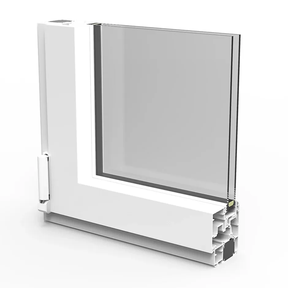 Fenêtre 1 vantail oscillo-battante, tirant droit double vitrage en aluminium blanc l.83 x H.97 cm-GoodHome Sale