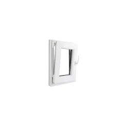Fenêtre 1 vantail oscillo-battante, tirant gauche double vitrage en PVC blanc l.45 x H.63 cm-GoodHome Clearance