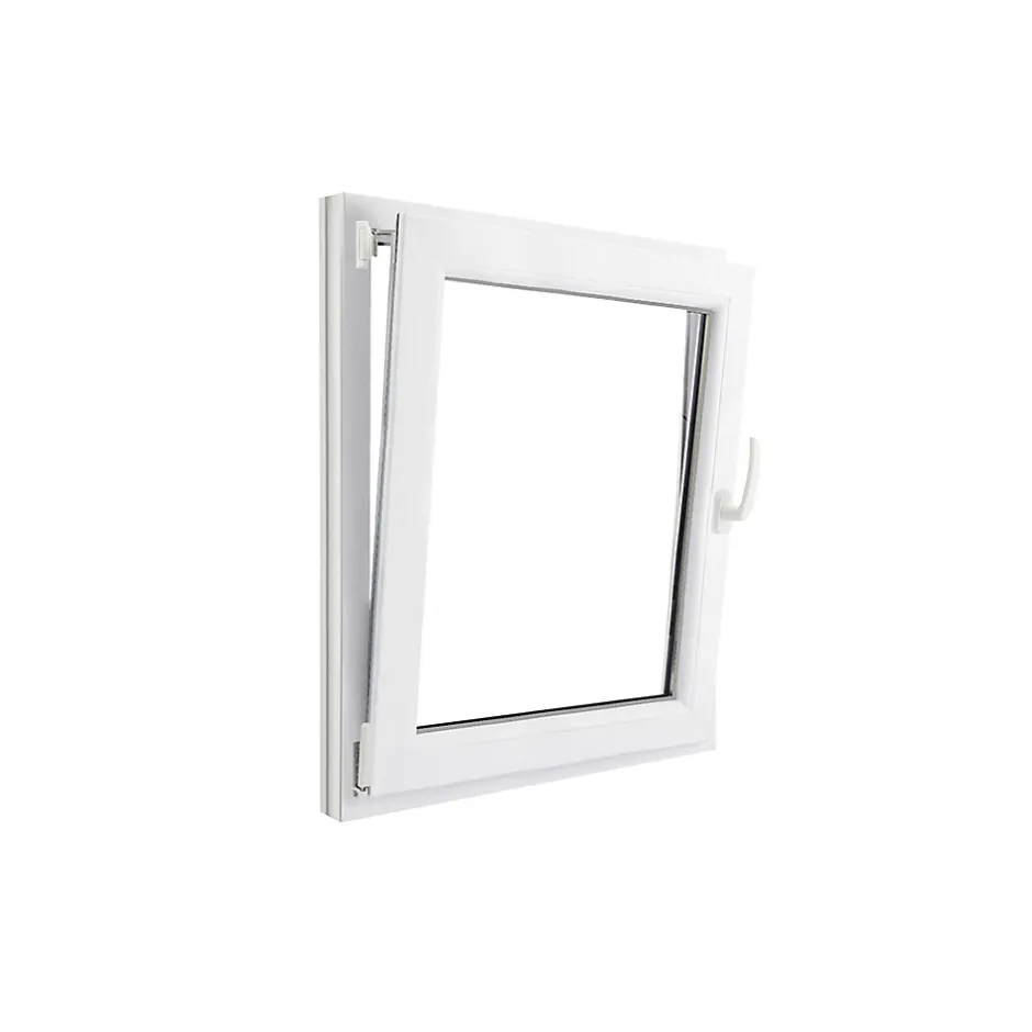 GoodHome Fenêtre 1 vantail oscillo-battante, tirant gauche double vitrage en PVC blanc l.85 x H.98 cm