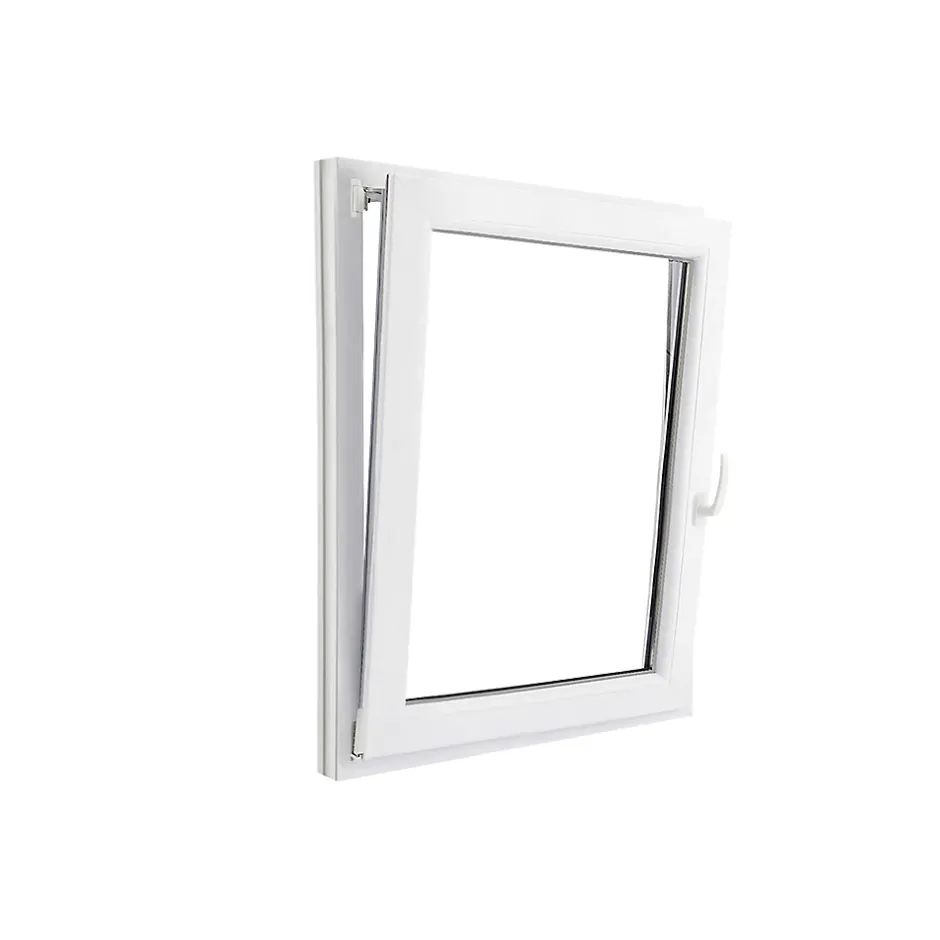 GoodHome Fenêtre 1 vantail oscillo-battante, tirant gauche double vitrage en PVC blanc l.85 x H.108 cm