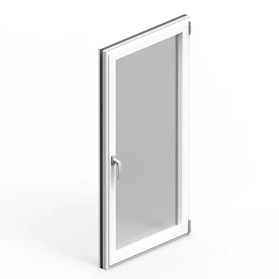 Fenêtre 1 vantail oscillo-battante, tirant gauche double vitrage en aluminium blanc l.83 x H.97 cm-GoodHome Outlet