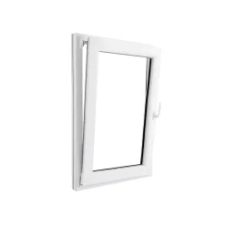 Fenêtre 1 vantail oscillo-battante, tirant gauche double vitrage en PVC blanc l.85 x H.118 cm-GoodHome Best