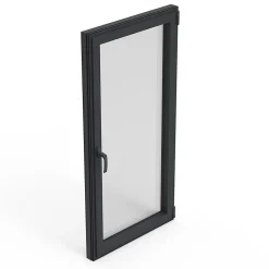 Fenêtre 1 vantail oscillo-battante, tirant droit double vitrage en aluminium gris l.63 x H.77 cm-GoodHome Best