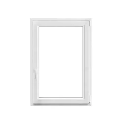 GoodHome Fenêtre 1 vantail oscillo-battante, tirant droit double vitrage en PVC blanc l.85 x H.118 cm