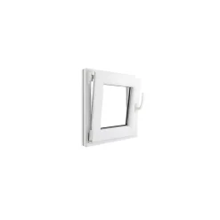 GoodHome Fenêtre 1 vantail oscillo-battante, tirant gauche double vitrage en PVC blanc l.65 x H.63 cm