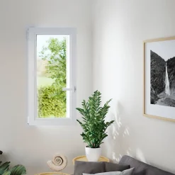 Fenêtre 1 vantail oscillo-battante, tirant gauche double vitrage en PVC blanc l.45 x H.68 cm-GoodHome Clearance