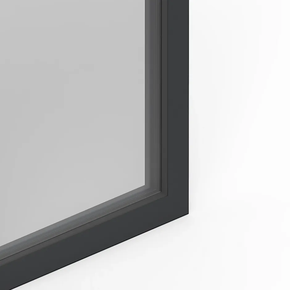 Fenêtre 1 vantail oscillo-battante, tirant gauche double vitrage en aluminium gris l.43 x H.67 cm-GoodHome Clearance