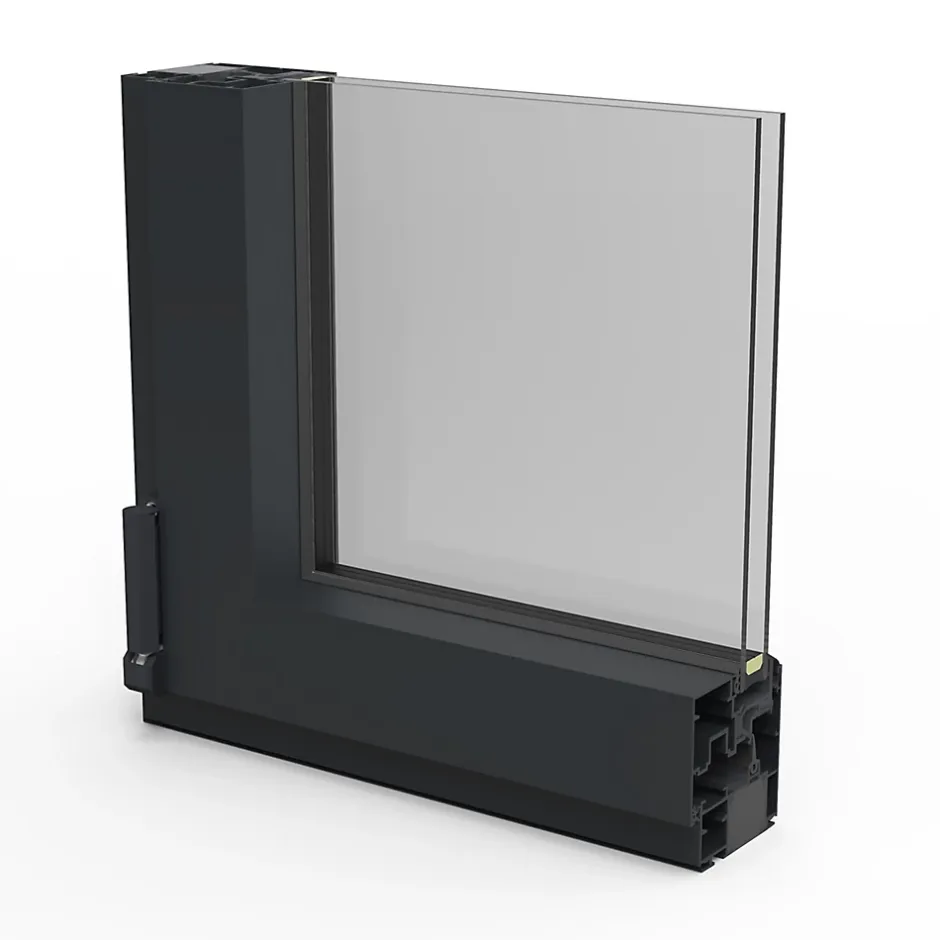 Fenêtre 1 vantail oscillo-battante, tirant gauche double vitrage en aluminium gris l.43 x H.67 cm-GoodHome Clearance