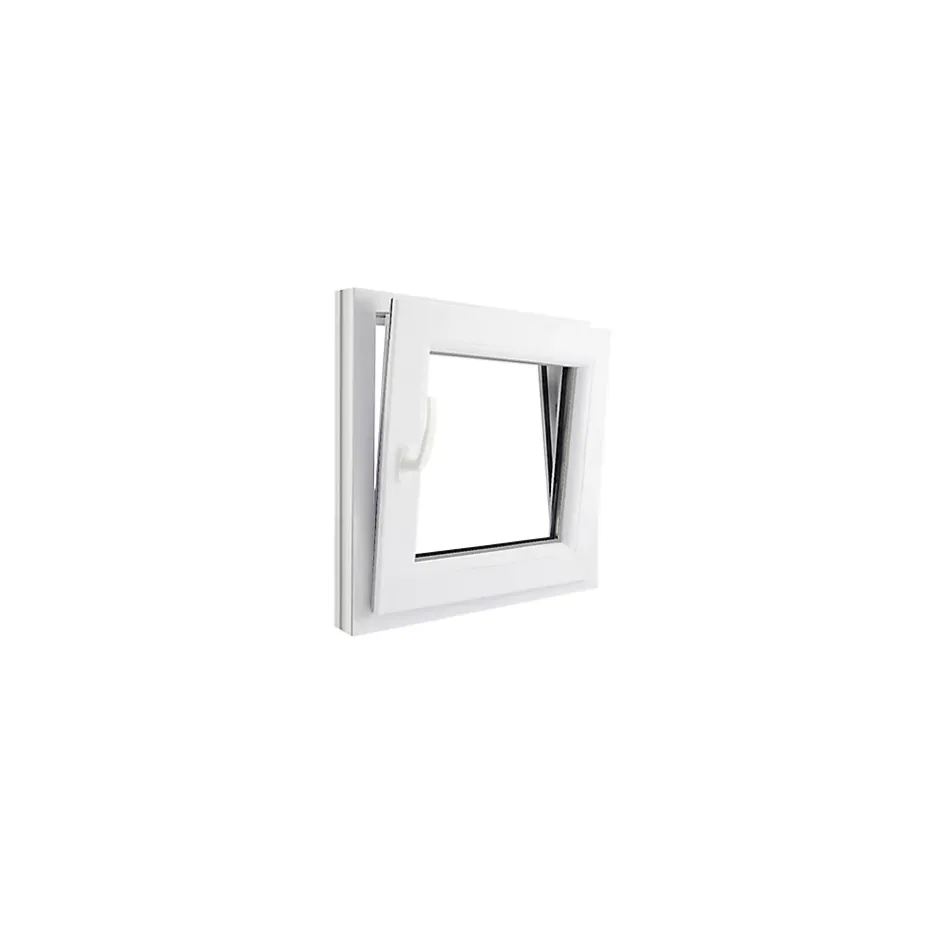 GoodHome Fenêtre 1 vantail oscillo-battante, tirant droit double vitrage en PVC blanc l.55 x H.63 cm