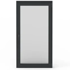 GoodHome Fenêtre 1 vantail oscillo-battante, tirant droit double vitrage en aluminium gris l.43 x H.67 cm