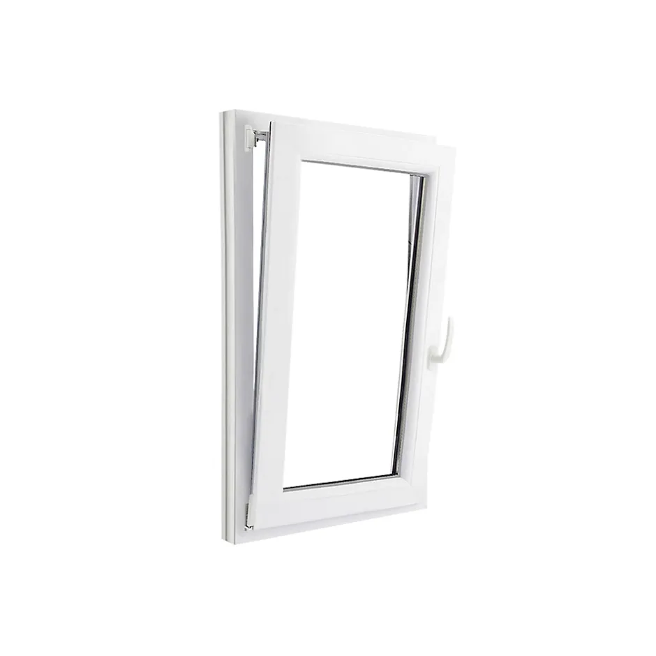 Fenêtre 1 vantail oscillo-battante, tirant gauche double vitrage en PVC blanc l.65 x H.108 cm-GoodHome Clearance