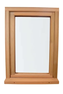 GoodHome Fenêtre 1 vantail tirant droit double vitrage en bois marron l.65 x H.62,8 cm