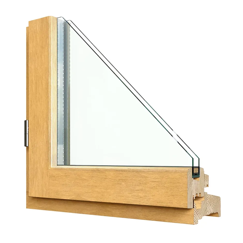 GoodHome Fenêtre 1 vantail tirant droit double vitrage en bois marron l.65 x H.62,8 cm